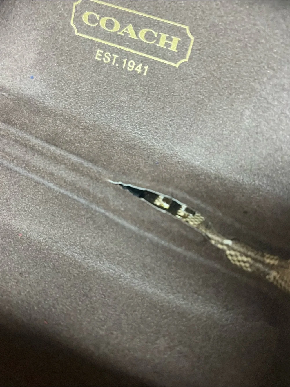 Coach Hard Clamshell Eyeglass Case Classic Logo Monogram Brown